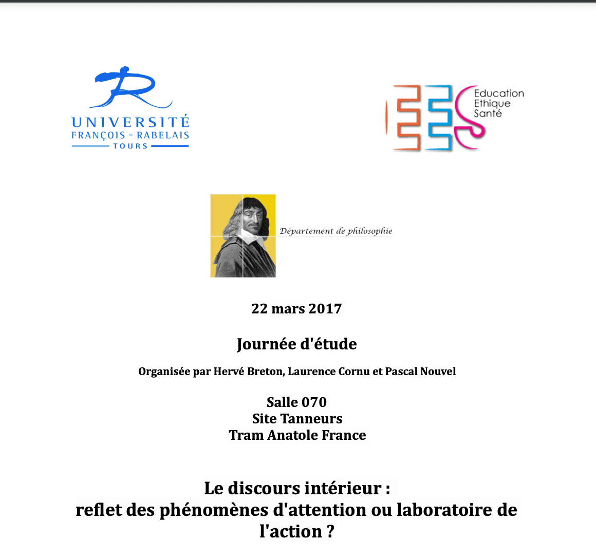 Page De Garde Philosophie Discours intérieur et philosophie